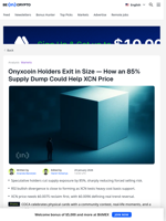 XCN Price To Benefit From An 85% Supply Dump — Here's How