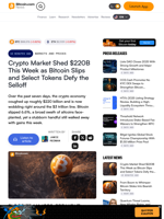 Crypto Market Shed $220B This Week as Bitcoin Slips and Select Tokens Defy the Selloff – Markets and Prices Bitcoin News