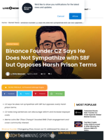 CZ Criticizes Harsh Sentences, Slams SBF Fraud