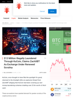 $13 Million Illegally Laundered Through KuCoin, Claims ZachXBT...