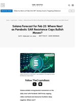 Solana Forecast for Feb 23: Where Next as Parabolic SAR Resistance Caps Bullish Moves?