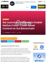 Ika Launches Mainnet to Enable Native Cross-Chain Asset Control on Sui Blockchain | Live Bitcoin News