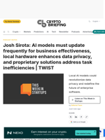 Josh Sirota: AI models must update frequently for business effectiveness, local hardware enhances data privacy, and proprietary solutions address task inefficiencies | TWIST
