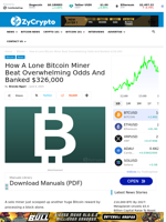 How A Lone Bitcoin Miner Beat Overwhelming Odds And Banked $326,000 ⋆ ZyCrypto