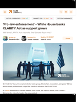 'Pro-law enforcement' - White House backs CLARITY Act as support grows - AMBCrypto
