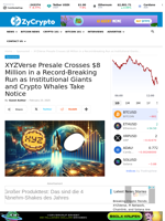 XYZVerse Presale Crosses $8 Million in a Record-Breaking Run as Institutional Giants and Crypto Whales Take Notice