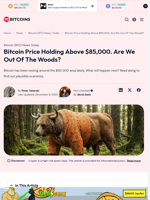 Bitcoin Price Holding Above $85,000. Are We Out Of The Woods? - 99Bitcoins
