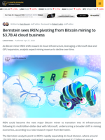 Bernstein Says IREN Pivot to AI Cloud Could Drive $3.7B Revenue