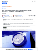 SEC Charges Unicoin for Misleading Investors on $3 Billion Raise