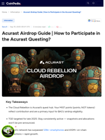Acurast Airdrop Guide | How to Participate in the Acurast Questing?