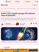 Gold A $4T Liquidity Sponge, BTC USD To $250,000?
