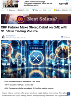 XRP Futures Make Strong Debut on CME with $1.5M in Trading Volume