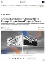 Arizona Lawmakers Advance Bill to Exempt Crypto From Property Taxes - Decrypt