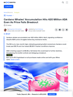 Cardano Whales Add 420 Million ADA In April, Price Still Suffers