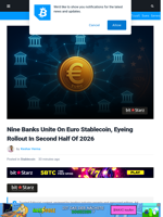 Nine Banks Unite On Euro Stablecoin, Eye Rollout In H2 2026