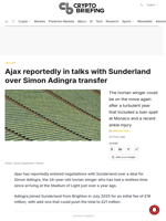 Ajax reportedly in talks with Sunderland over Simon Adingra transfer