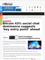 Bitcoin 43% social chat dominance suggests 'key entry point' ahead - The Crypto News Wire