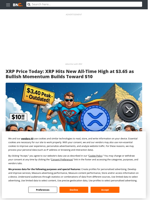 XRP Price Today: XRP Hits New All-Time High at $3.65 as Bullish Momentum Builds Toward $10 - Brave New Coin