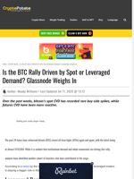 Is the BTC Rally Driven by Spot or Leveraged Demand? Glassnode Weighs In