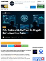DOJ Seizes $2.8M Tied to Crypto Ransomware Case | Live Bitcoin News