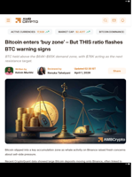 Bitcoin enters ‘buy zone’ – But THIS ratio flashes BTC warning signs - AMBCrypto