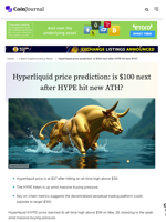 Hyperliquid price prediction: is $100 next after HYPE hit new ATH? - CoinJournal