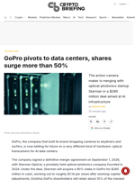 GoPro pivots to data centers, shares surge more than 50%