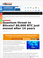 Quantum threat to Bitcoin? 80,000 BTC just moved after 14 years - The Crypto News Wire