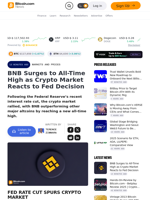 BNB Surges to All-Time High as Crypto Market Reacts to Fed Decision – Markets and Prices Bitcoin News
