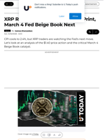 XRP Rises to $1.42 After 2.4% CPI Print, March 4 Fed Beige Book Next - U.Today