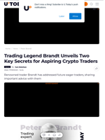 Trading Legend Brandt Unveils Two Key Secrets for Aspiring Crypto Traders - U.Today
