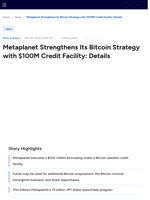 Metaplanet Strengthens Its Bitcoin Strategy with $100M Credit Facility: Details