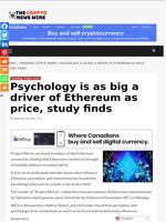 Psychology is as big a driver of Ethereum as price, study finds - The Crypto News Wire