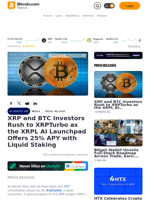 XRP and BTC Investors Rush to XRPTurbo as the XRPL AI Launchpad Offers 25% APY with Liquid Staking – Press release Bitcoin News