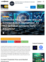 Chainlink Price Outlook: Will LINK Surpass $30 in September, As This AI Token Attracts Early Adopters? | Live Bitcoin News