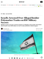 Israelis Arrested Over Alleged Insider Polymarket Trades on IDF Military Secrets - Decrypt