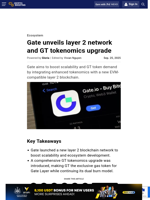 Gate unveils layer 2 network and GT tokenomics upgrade