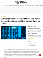 AWS Interconnect to add Microsoft Azure as multicloud networking partner later in 2026