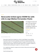 Newcastle United agree €60M fee with Lille to sign Matias Fernandez-Pardo