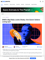 BNB Price Threatened by Short-Term Holder Weakness