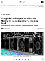 Google Dives Deeper Into Bitcoin Mining by Backstopping AI Hosting Deal - Decrypt