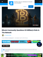 Bitcoin Community Questions US Military's Role In The Network