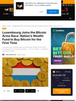 Luxembourg Joins The Bitcoin Arms Race: Nation’s Wealth Fund To Buy Bitcoin For The First Time