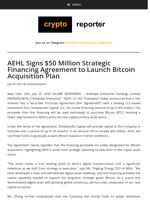AEHL Signs $50 Million Strategic Financing Agreement to Launch Bitcoin Acquisition Plan