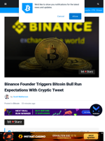 Binance Founder Triggers Bitcoin Bull Run Expectations With Cryptic Tweet | Bitcoinist.com