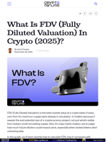 What Is FDV (Fully Diluted Valuation) In Crypto (2025)? – CryptoNinjas