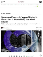 Quantum-Powered Crypto Mining Is Here—But It Won't Help You Mine Bitcoin - Decrypt