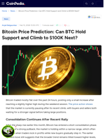Bitcoin Price Prediction: Can BTC Hold Support and Climb to $100K Next?