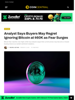 Analyst Says Buyers May Regret Ignoring Bitcoin at $60K as Fear Surges - CoinCentral