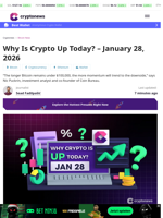 Why Is Crypto Up Today? – January 28, 2026
